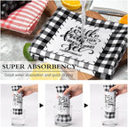 R HORSE 5Pcs Religious Christian Kitchen Dish Towel Black and White Check - Image 4
