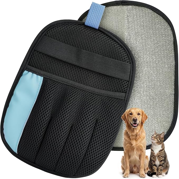 Pet Hair Remover Glove for Dog & Cat, Reusable Electrostatic Magic Brush by Rivalran