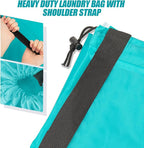 Heavy Duty Laundry Bag with Strap, 2 Pack Travel Laundry Bags - Image 2