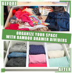 4 Pcs Deep Bamboo Drawer Dividers, Deep Kitchen Dresser Drawer Organizer - Image 4