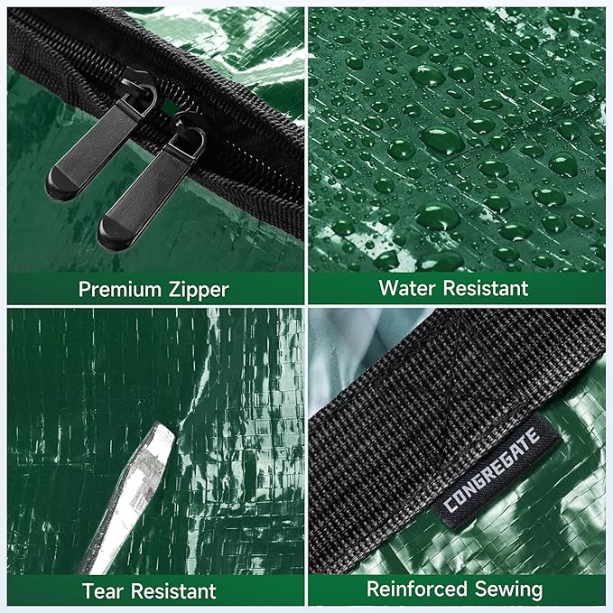 CONGREGATE 8-Pack Heavy Duty Dark Green Moving Bags - Image 6