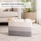 OIAHOMY Extra Large Blanket Basket, 95L Cotton Rope Woven Laundry Basket - Image 3