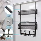 Over The Door Hooks Organizer, Coat Rack Over The Door Storage Hanger Towel Rack - Image 7