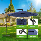 Backyard Expressions 10FT Cantilever Patio Umbrella – Outdoor Offset Hanging Umbrella with Smooth Crank, Tilt Adjustment & UV Protection – Heavy-Duty Steel Frame (Base Not Included) - Image 3