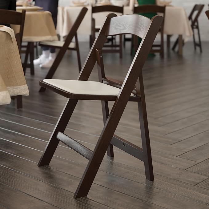 Flash Furniture Hercules Commercial Indoor/Outdoor Folding Event Chair, Wood Look, Weather-Resistant, Lightweight Design, Versatile Use, Set of 2, Dark Brown - Image 6