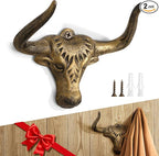 Coat Hooks Wall Mount 2 Pack Cast Iron Western Decorative Wall Hook Heavy Duty by Hydermus