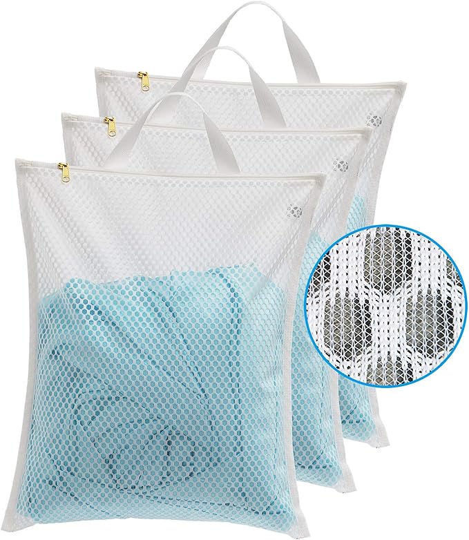TENRAI Laundry Bag Mesh Wash Bag，Use YKK Zipper，Tote Bag Bathroom Hanging by TENRAI