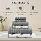 Modern Threads Organic Vines 6-Piece 100% Cotton Towel Set – Yarn Dyed Jacquard - Image 3