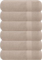GLAMBURG Ultra Soft 6-Piece Hand Towel Set 16x28-100% Ringspun Cotton by GLAMBURG
