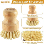 Bamboo Dish Scrub Brushes Set for Kitchen - Image 3