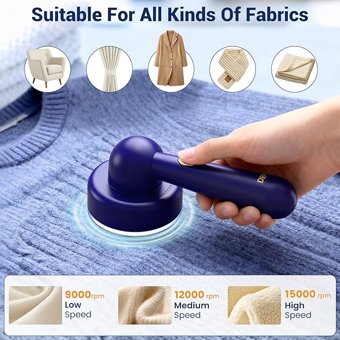DBC Rechargeable Fabric Shaver and Lint Remover, 2.7' Sweater Shaver - Image 3