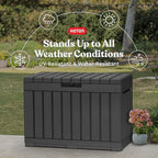 Keter Kentwood 50 Gallon Resin Deck Box for Outdoor Storage – Weather‑Resistant Balcony & Patio Box for Cushions, Throw Pillows & Garden Tools, Dark Grey - Image 5