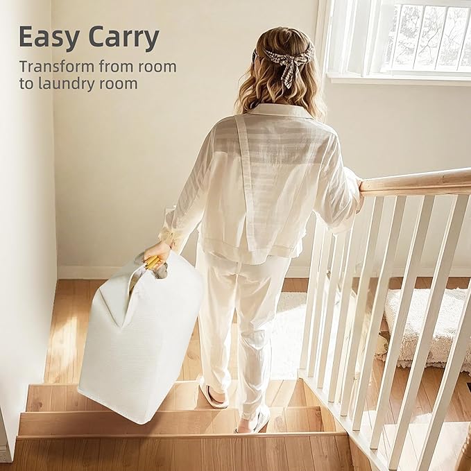 STORAGE MANIAC Large Laundry Hamper, 80L Collapsible Laundry Basket - Image 4