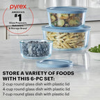 Pyrex Colors Tinted Small/Medium Round Food Storage Container Set, Snug Fit - Image 2