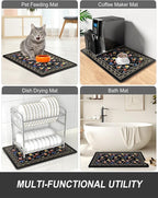 Rnivvi Dish Drying Mat for Kitchen Counter, 12 x 19" Cute Flower Theme Super - Image 7