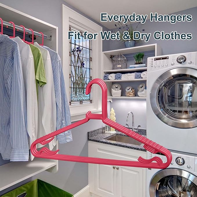 Plastic Hangers 50 Pack, Light Weight Durable Clothes Hangers - Image 6