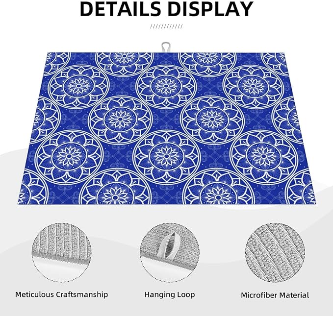 Chinoiserie Blue White Porcelain Dish Drying Mats - Image 6