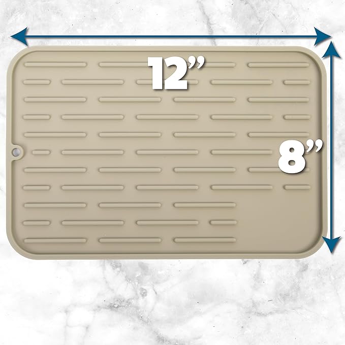 Large Silicone Dish Drying Mat for Kitchen Counter or Under Sink, Waterproof - Image 2
