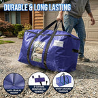 TAILI 2 Pack Dark Blue Extra Large Moving Bags, Heavy Duty Totes - Image 3