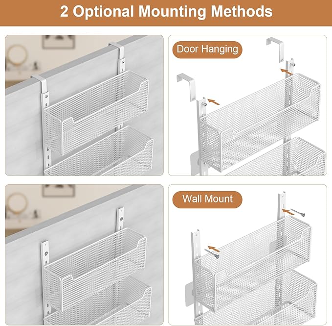 Over The Door Organizer, 8-tier Metal Door Organizer Hanging - Image 4
