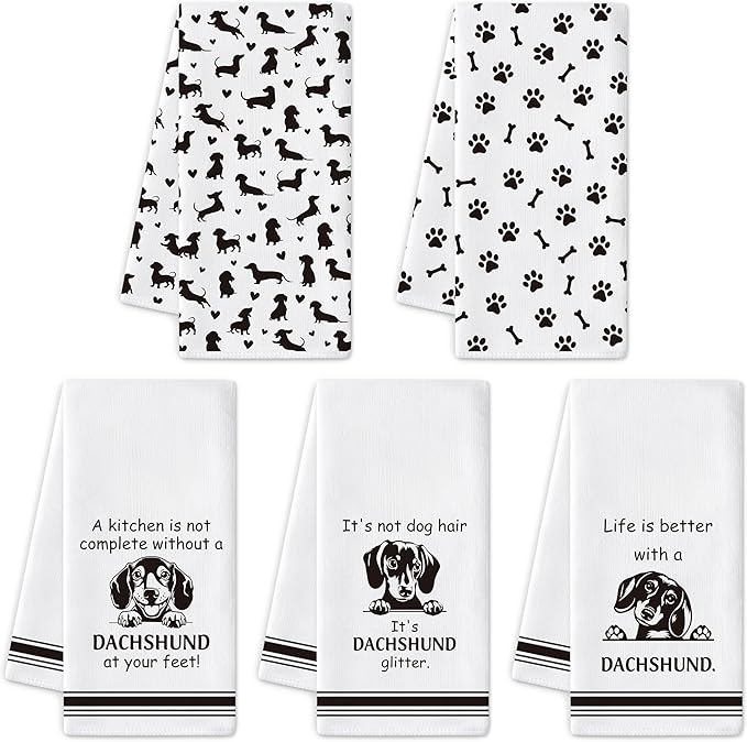 R HORSE Dachshund Kitchen Dish Towel by RHORSE
