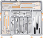 Silverware Organizer Expandable Kitchen Drawer Organizer Adjustable 22"x 19" by Spaclear