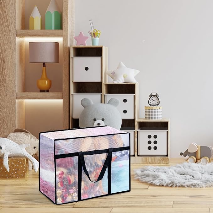 4 Pack Clear Blanket Storage Bags, 60L Plastic Comforter Clothes Storage Bags - Image 8