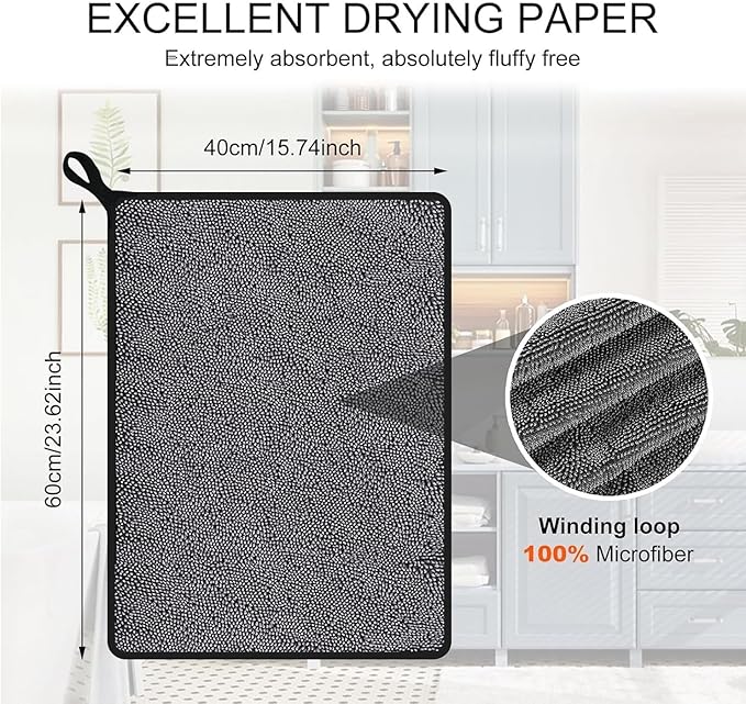 Shiny Cleaning Cloths, Shower Doors Drying Towels, 16 * 24in Streak Free Glass - Image 3