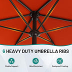 AreShark 7.5FT Patio Umbrella Table Market Umbrella with 6 Sturdy Ribs, Button Tilt/Crank, Heavy-Duty Outdoor Umbrellas for Pool, Deck, Garden and Backyard, Orange - Image 7