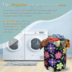 Colorful Hippie Flower Laundry Basket Art Flowers Foldable Funny Laundry Hamper - Image 6