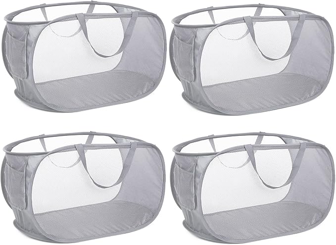 4 Pack Collapsible Laundry Baskets, Foldable Laundry Basket by Bemkoo