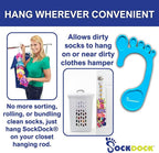 Sock Laundry Solution for Washing Drying & Storing Socks in Pairs, Clip & Hold - Image 7