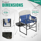 SUNNYFEEL Camping Directors Chair, Heavy Duty,Oversized Portable Folding Chair with Side Table, Pocket for Beach, Fishing,Trip,Picnic,Lawn,Concert Outdoor Foldable Camp Chairs - Image 3