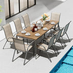 TLSUNNY Patio Chairs, Stackable Textilene Outdoor Dining Furniture for All Weather, with 17.7″ Wide Seat & Metal Frame, for Garden, Backyard, Deck, Restaurant, Poolside (8, Brown, 26.4″) - Image 2