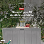 Keter Marvel Plus 71 Gallon Resin Outdoor Storage Box for Patio, Balcony & Garden – Weather‑Resistant Deck Box for Cushions, Pillows, Pool Floats & Tools, Light Grey - Image 3