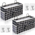2pcs Large Wall Hanging Organizer Bag, Linen Fabric Door Hanging Storage Baskets by KANRICHU