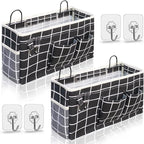 2pcs Large Wall Hanging Organizer Bag, Linen Fabric Door Hanging Storage Baskets by KANRICHU