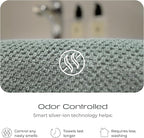 Luxury Silver-Infused Sage Green Washcloth Set of 4, 12.9"x12.9" - Image 2