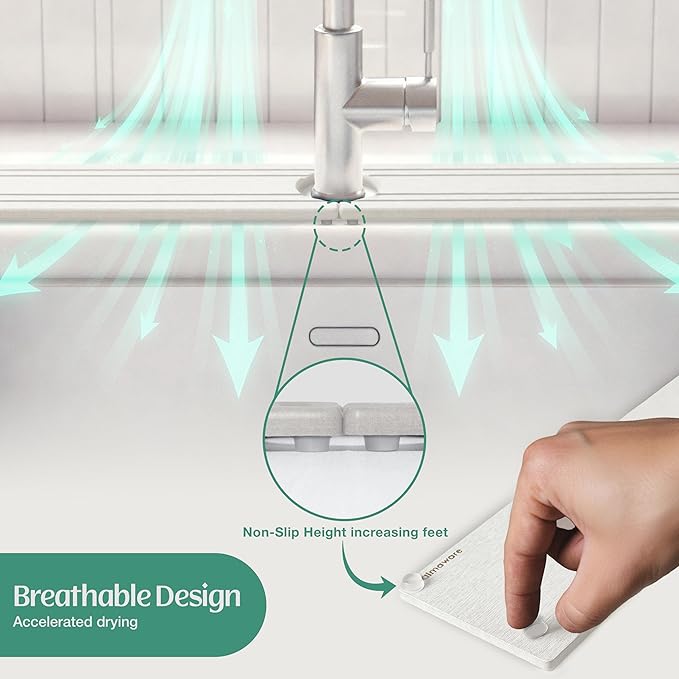 Stone Faucet Mat for Kitchen Sink Splash Guard 15.7" x 3.9" - Image 7