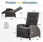 Green4ever Outdoor Patio Recliner with Independently Adjustable Backrest and Footrest, All-Weather Wicker Patio Chair, 160° Lay Flat Patio Reclining Lounge Chair for Backyard Garden, Grey - Image 2