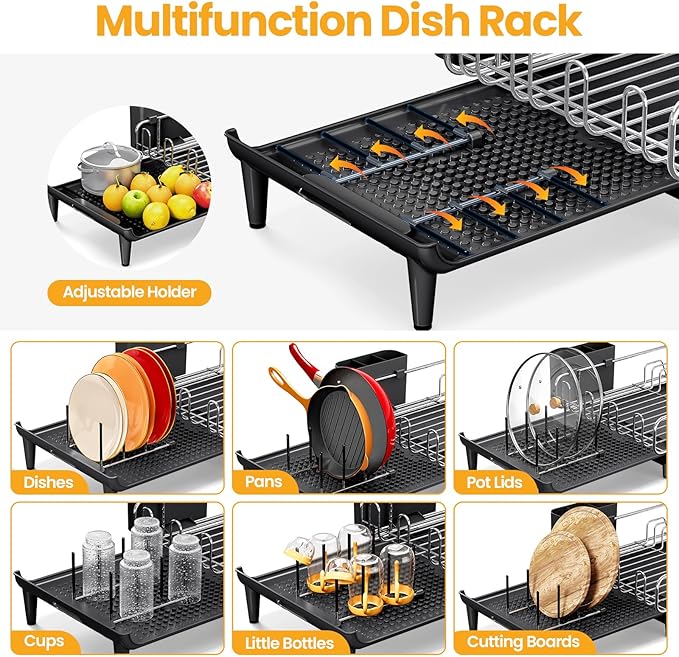 TOOLF Expandable Dish Rack, Dish Drying Rack - Image 4