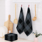 Homaxy 100% Cotton Waffle Weave Check Plaid Dish Cloths, 12 x 12 Inches - Image 7