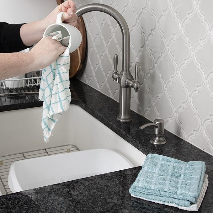 Ritz 100% Terry Cotton, Highly Absorbent Dish Cloth Set, 12” x 12” - Image 4