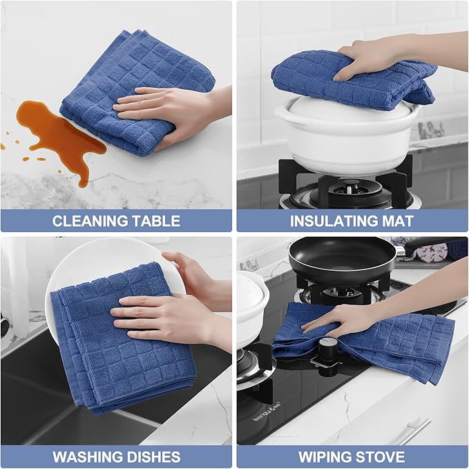 Homaxy Premium Cotton Kitchen Towels 16"x 28", Large Natural Ring Spun 390 GSM - Image 4