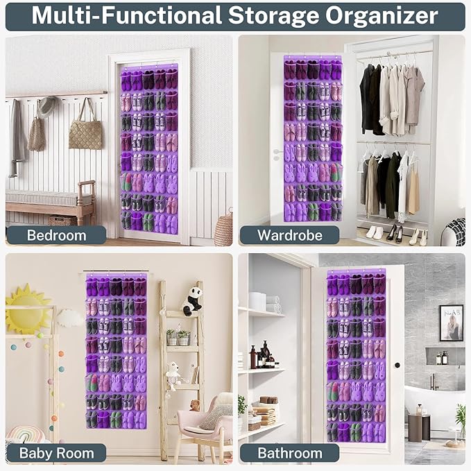 40-Pocket Over the Door Shoe Organizer - Image 7