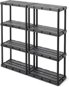 Gracious Living 4 Pack Light Duty Storage Shelves, Knect-A-Shelf 4-Shelf Ventilated Shelving Rack Organizer for Home, Garage, Basement & Laundry, Black - Image 6