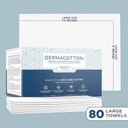 100% Pure Cotton Face Towels – 80 Count Large Disposable Wash Cloths - Image 2