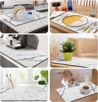 Marble Pattern Dish Drying Mat, Absorbent Coffee Bar Mat - Image 8