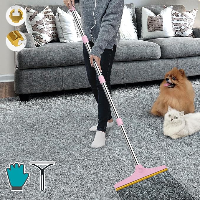 B-Land Carpet Rake for Pet Hair Removal, Reusable Pet Hair Remover by B-Land