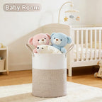 Tall Laundry Basket with Handles, 53L Portable Dirty Clothes Hamper, Boho - Image 4